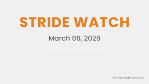 Breathe Easy stride analysis — pedigree vs stride profile StridePredictor